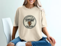 T-shirt graphic with text "POWERED BY QUESTIONABLE AMOUNTS OF CHOCOLATE".