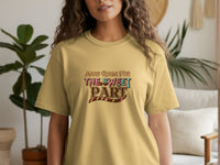 Yellow t-shirt with "Make Room for the Sweet Part" text and chocolate bar graphic.