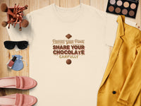 Cream t-shirt with text "Protect Your Peace Share Your Chocolate Carefully".