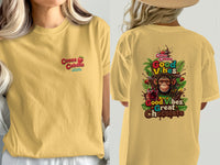 Yellow t-shirt with Cocoa Cabana logo and monkey graphic.