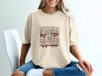 T-shirt with dripping chocolate and text "Running on Chocolate and Selective Hearing".